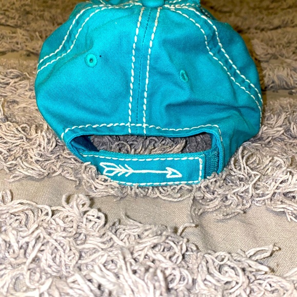 Cute, teal baseball style cap. "Classy with a side of savage" - Picture 3 of 4